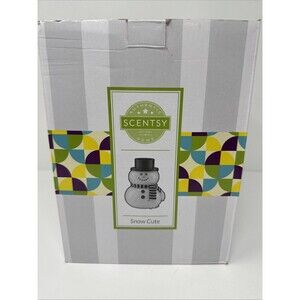 Scentsy "Snow Cute" Snowman Full-Size Glass Wax Warmer NEW Hard to Find